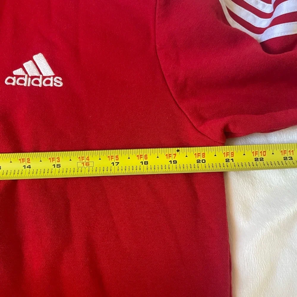Adidas Red Hoodie with Manchester United Emblem